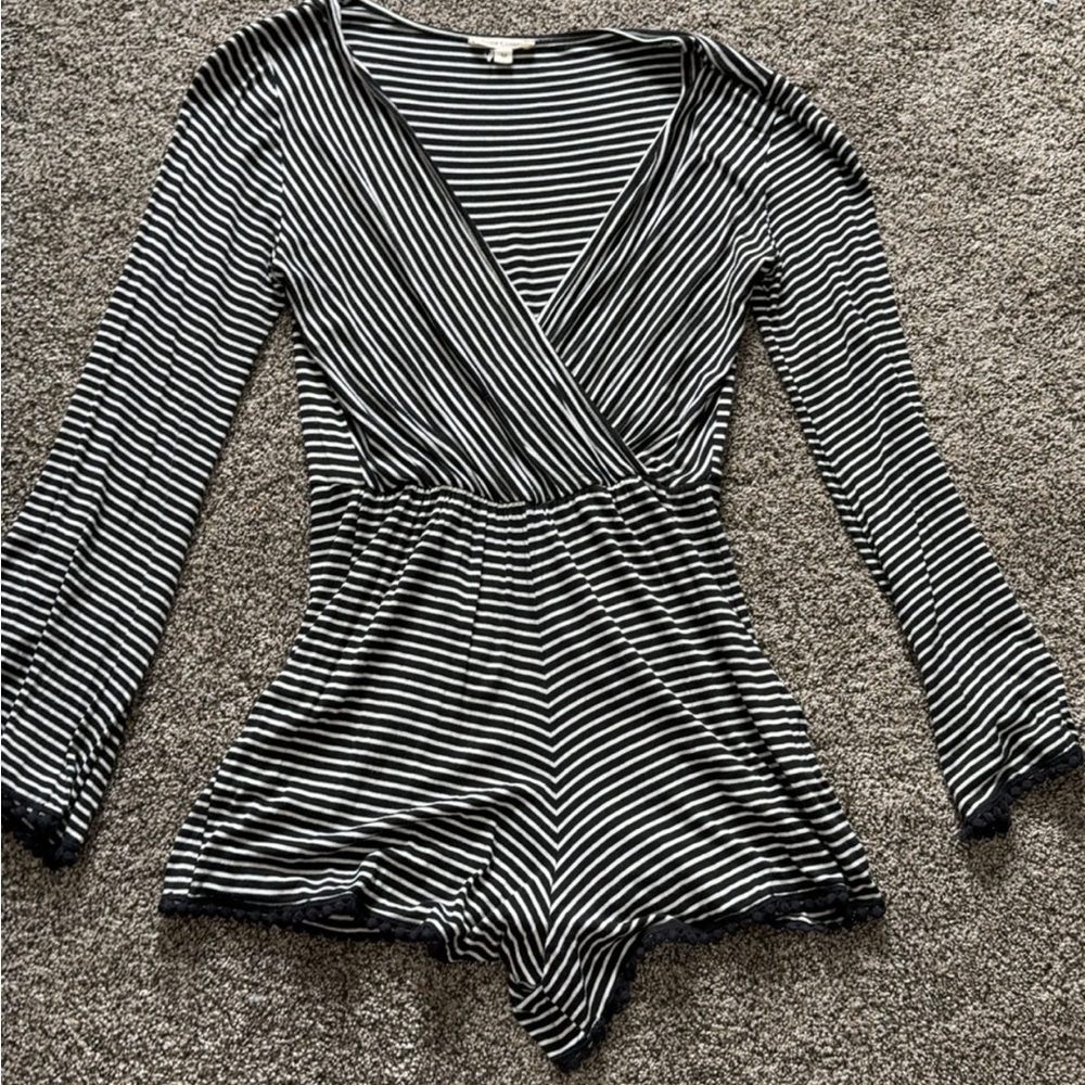 Striped Black and White Women's Top